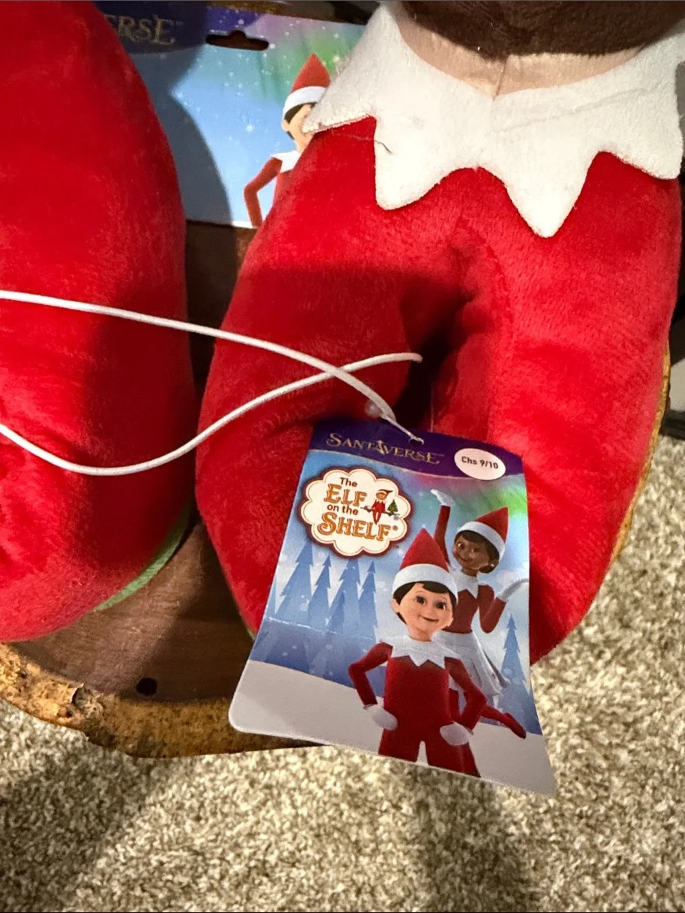 The Elf on the Shelf Plush Slippers NEW Holiday 9/10 Boy Blue Eye